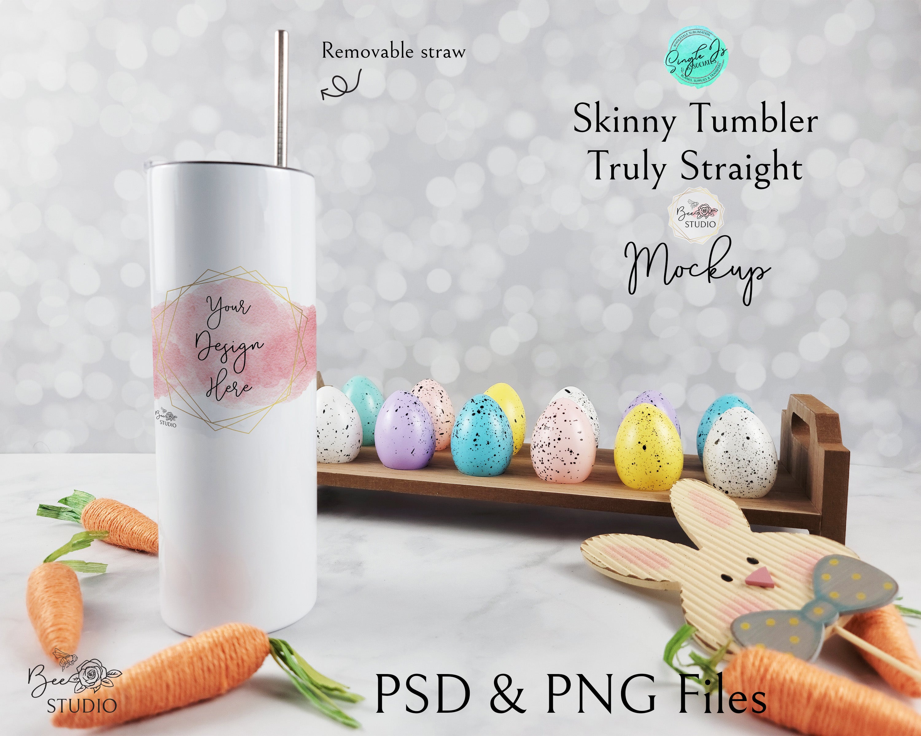 Skinny Tumbler Truly Straight Mockup - Easter – Bee Rose Studio