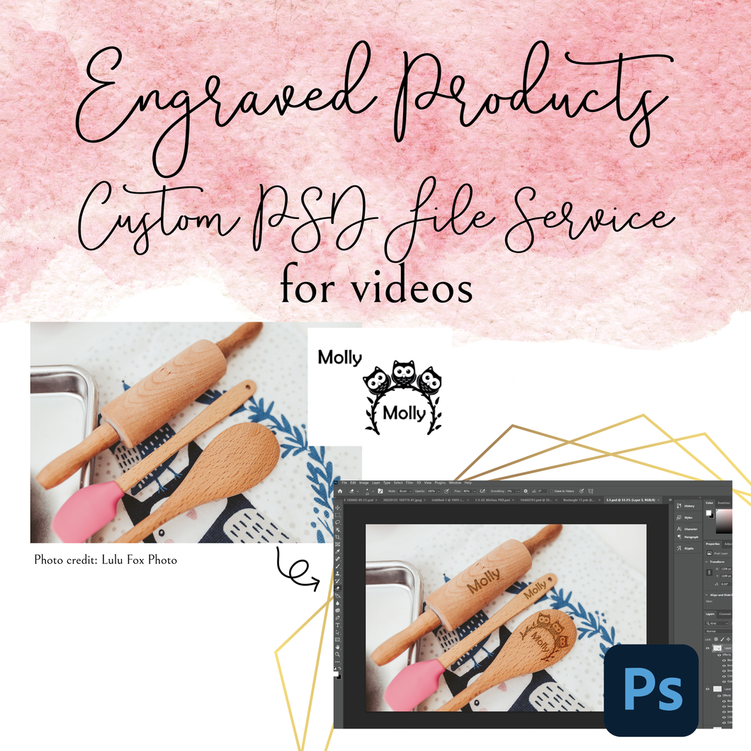 Engraved Product PSD File for Videos